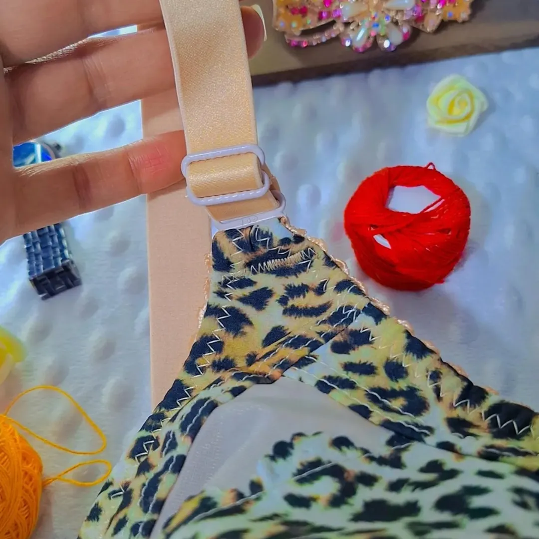 سوتین پلنگی کش باریک